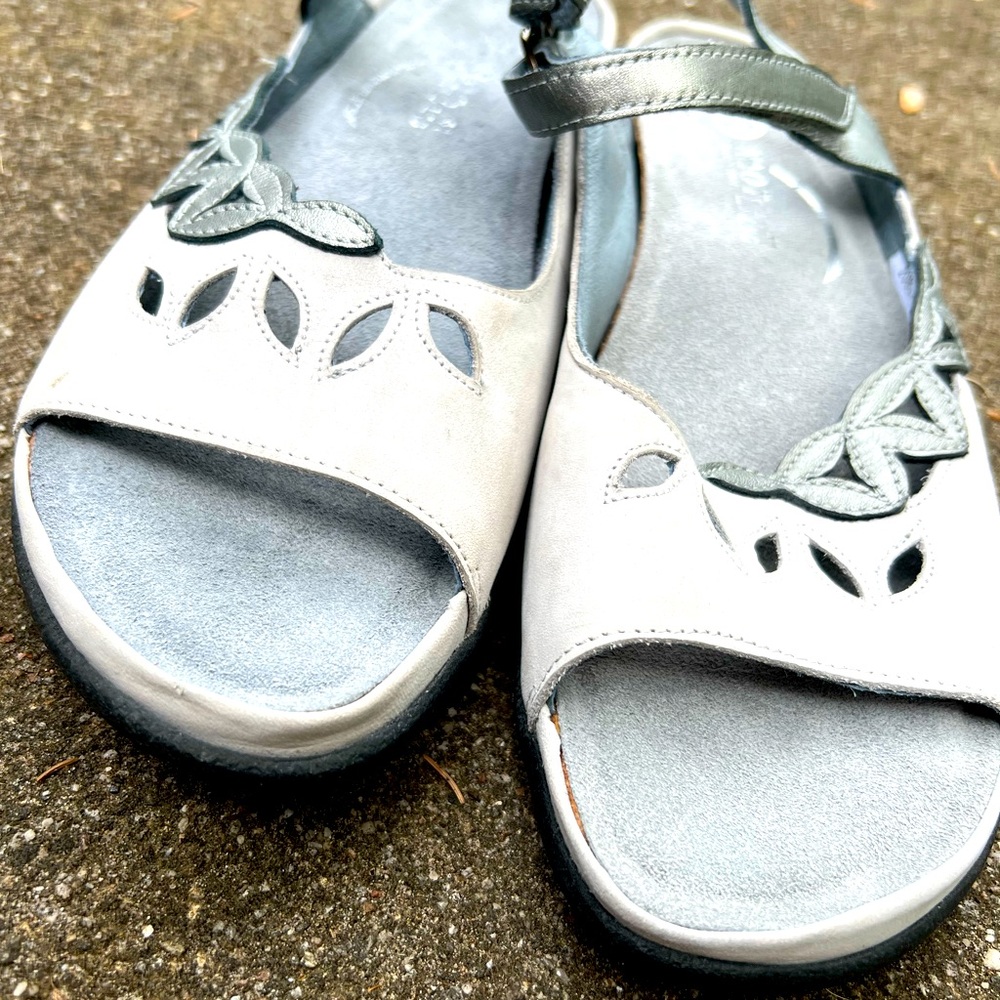 Naot Gray Suede Sandals